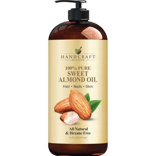 Huile d'amande douce faite à la main – 100 % pure et naturelle – Huile de support de qualité thérapeutique pour l'aromathérapie, le massage, l'hydratation de la peau et des cheveux – Grande taille