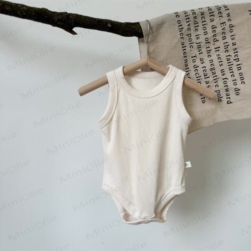 Baby Solid Color Ribbed Sleeveless Bodysuit