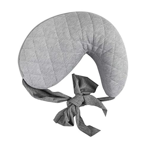 Boppy Anywhere Travel Nursing Pillow, Soft Gray, Plus Sized to Petit with Stretch Belt, Portable Nursing Pillow, Breastfeeding and Bottle-Feeding Support, Machine Washable - Soft Quilted Gray
