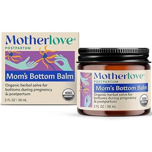 Motherlove Mom's Bottom Balm (2 oz) Organic Herbal Salve w/Witch Hazel for Bottoms During Pregnancy & Postpartum —Non-GMO Ointment
