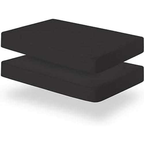 Biloban Crib Sheets Fitted, 2 Pack Crib Sheet Fits for Standard Crib Mattress, Neutral Toddler Bed Sheets for Baby Boys and Girl, Black, 52”X 28”