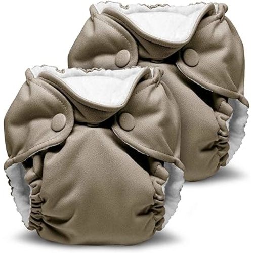 Kanga Care Lil Joey Newborn All in One AIO Cloth Diaper (2pk) Pebble 4-12lbs