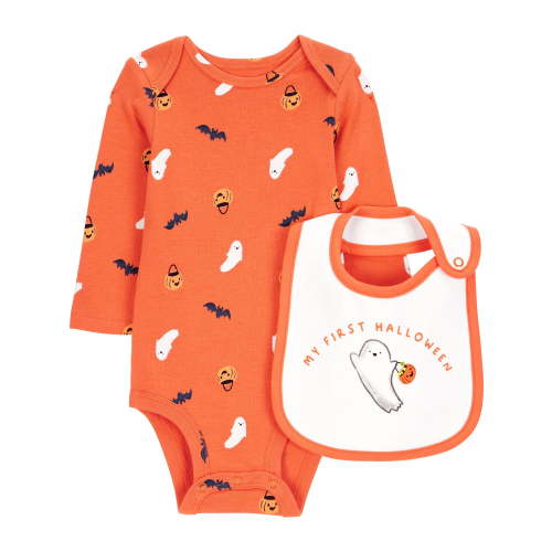 Carter's Child of Mine Baby Unisex Halloween Bodysuit and Bib Set, 2-Piece, Sizes Newborn-12 Months