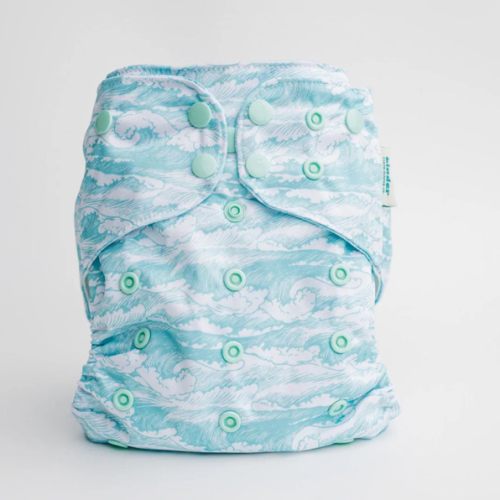 Surf — Nature: Essentials Pocket Cloth Diaper with Athletic Wicking Jersey, Grows with your Baby