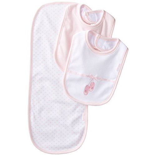Little Me Baby Boys and Girls 100% Cotton 3-Piece Bib and Burp Sets, 2 Bibs and 1 Burp Cloth