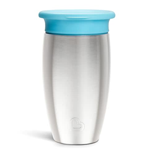 Munchkin Sippy Cup for Toddlers, Miracle 360 Stainless Steel, 10 Ounce, Blue