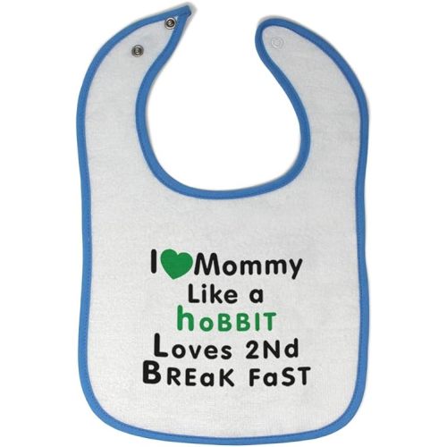 Toddler & Baby Bibs Burp Cloths Mom Love Mommy Like Hobbit 2 Breakfast Cotton Baby Items for Baby Girl & Boy White Blue Design Only