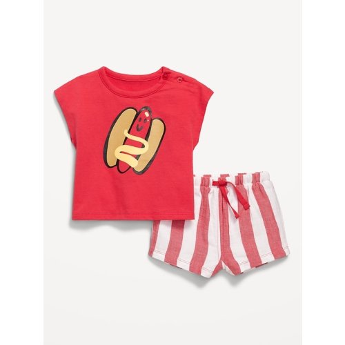 Ringer Graphic T-Shirt and Shorts Set for Baby
