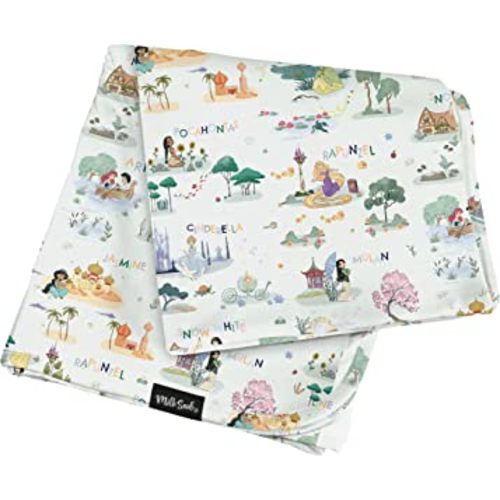 Milk Snob Disney Enchanted Kingdoms Baby Girl Swaddle Blanket, Soft Receiving, Security Bed and Play Blanket, Toddler and Infant Baby Bedding Registry and Shower Gifts, Newborn Essentials, 35x35