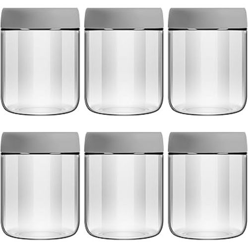 6-Pack 16oz Glass Jars with Lids for Food Storage Meal Prep Airtight