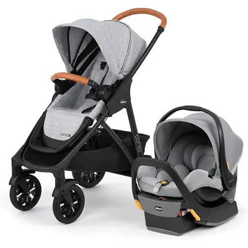 Chicco Modular Travel System - Corso LE Stroller, KeyFit 35 Infant Car Seat and Base - Stroller and Car Seat Combo in Veranda/Grey
