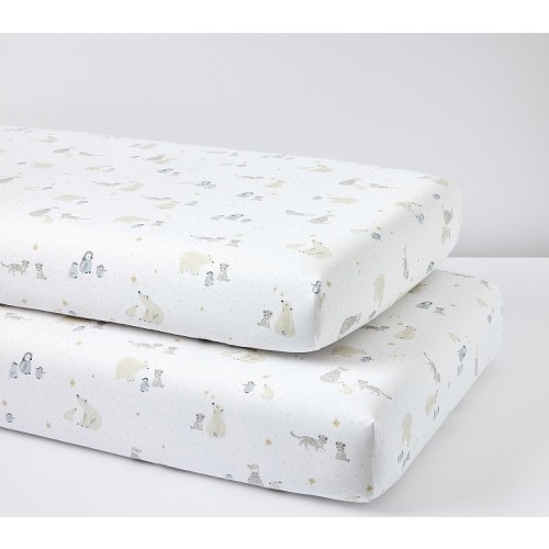 Winter Friends Organic Crib Fitted Sheet