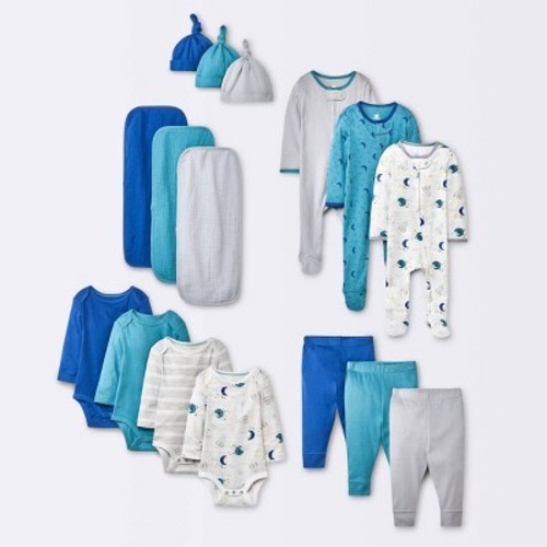 Baby Boys' 16pk Layette Gifting Bundle - Cloud Island™ Blue, Size: 3-6M