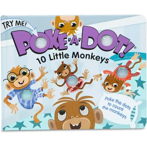 Melissa & Doug Children's Book - Poke-a-Dot: 10 Little Monkeys (Board Book with Buttons to Pop) - FSC Certified