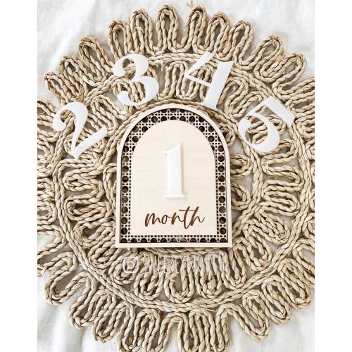 Cane monthly milestone | baby photo props | monthly photo prop | milestone marker rattan | wood | Rattan Milestone | milestone marker