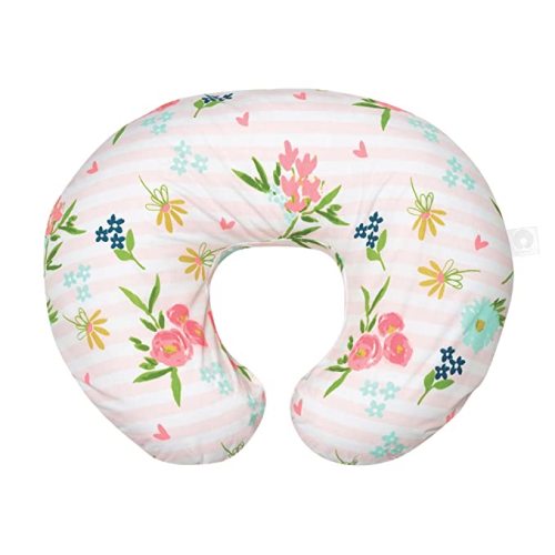 Boppy Nursing Pillow Original Support, Pink Floral Stripe, Ergonomic Nursing Essentials for Bottle and Breastfeeding, Firm Fiber Fill, with Removable Nursing Pillow Cover, Machine Washable