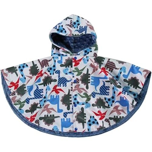 Snuggle Stuffs Baby Boys Car Seat Poncho - Blue Dinosaurs