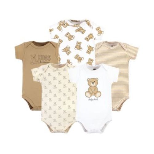 Baby Boys Cotton Bodysuits, 5-Pack
