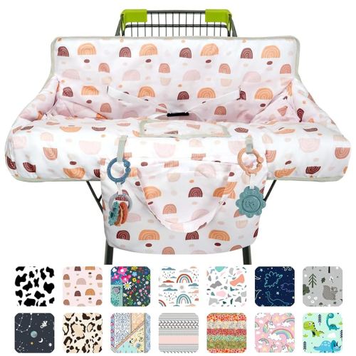 Shopping Cart Cover for Baby 2-in-1 High Chair Cover with Safety Harness Multifunctional Boho Pattern Cart Covers for Babies Soft Padded Grocery Cart Cover for Baby Boy Girl