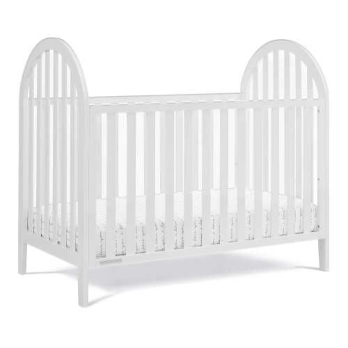 Delta Children Milano 4-in-1 Convertible Crib - Greenguard Gold Certified, Bianca White