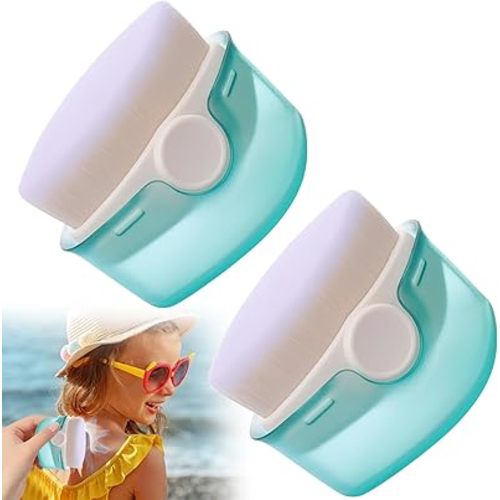 2 Pack Sunscreen Applicator for Kids, Sunblock Lotion Brush Set with Protective Caps, Sun Cream Buddy Applicator