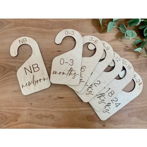 Baby Closet Dividers for Nursery- Wood Baby Gifts - Closet Size Markers - Wooden Closet Dividers - Closet Organizer - Baby Shower Gift