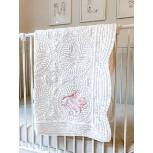Monogrammed Heirloom Baby Quilt | Baby Gift Personalized | Baby Shower Gift | Personalized Baby Blanket | Monogrammed Baby Blanket