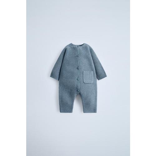 GARTER STITCH JUMPSUIT - Blue marl | ZARA United States