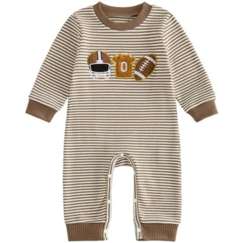 BemeyourBBs Newborn Baby Boy Fall Winter Clothes Long Sleeve Romper Jumpsuit Cute Infant One Piece Outfit