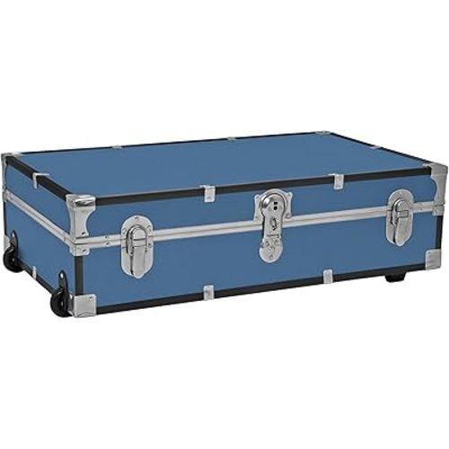 Advantus SWD5241-00 31 in. Seward Under the Bed Trunk with Wheels & Lock, Misty Blue