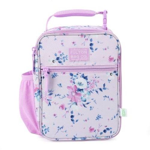 Fulton Bag Co. Upright Lunch Bag - Floral Lilac: Polyester Lunch Sack with Zipper