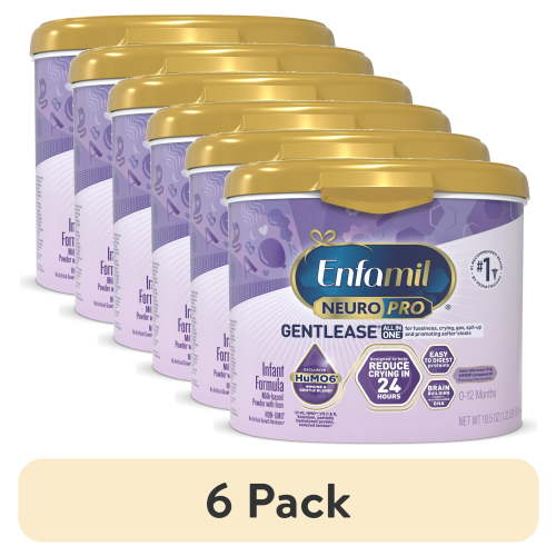 (6 pack) Enfamil NeuroPro Gentlease Powder Baby Formula for Premium Digestive Support, 19.5 oz Tub