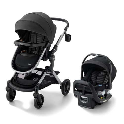 Graco Modes Nest Travel System, 3-in1 Modular Carseat Stroller Combo, Adjustable Slide2Me Infant Car Seat Carrier to Toddler Stroller, Includes the SnugRide DLX Infant Car Seat, Sullivan