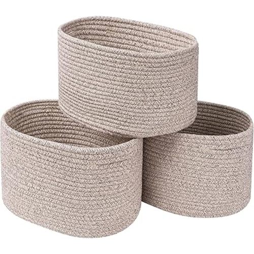 CubesLand Toys Closet Storage Organizer Baskets Bins for Cube Ogranizer/Shelving,Woven Basket for Organizing,Decor Basket for Living Room,Bedroom,Perfect for Pet Toy&Food Storage,3pack Light Brown