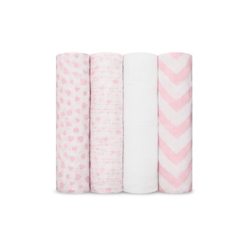 Muslin Swaddle Blankets, 4 Pack