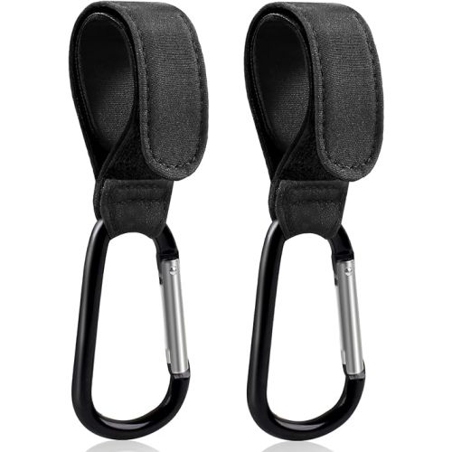 Aguwontior Stroller Hooks, 2 Pack - 3rd Generation Stroller Clips and Hooks, Affordable Stroller Hook for Bags, Adjustable Stroller Carabiner Clip, Versatile Baby Stroller Accessories, Baby Essentials