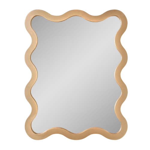 American Art Decor Wavy Framed Mirror, Gold - 22" x 28"