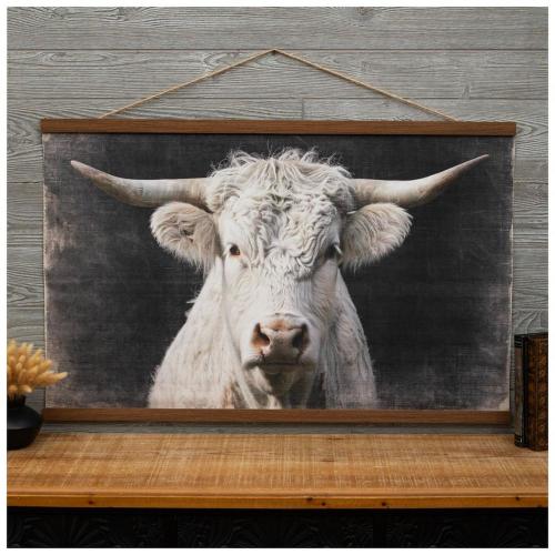 White Cow Canvas Wall Decor