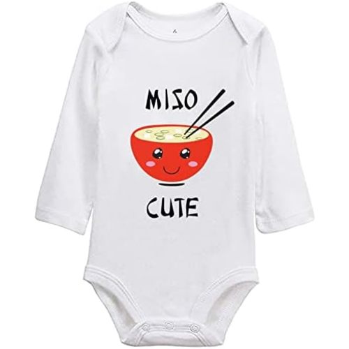 listery Funny Baby Clothes Miso Cute Bodysuit Miso Cute Infant Baby Anime Newborn Unisex Romper