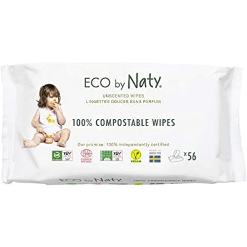 Eco by Naty Unscented Baby Wipes - 100% Compostable and Plant-Based Wipes, Good for Babies and Newborn Sensitive Skin (672 Count)