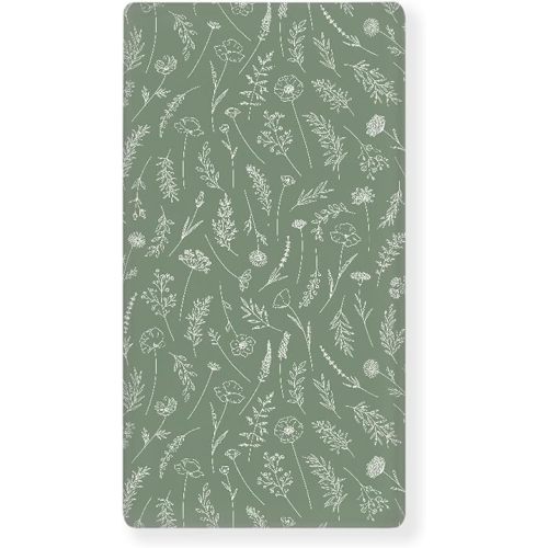 Wildflowers Meadow and Flowers Fitted Crib Sheet Green Sage Baby Crib Sheet Fit Standard Crib and Toddler Mattress,Crib Mattress Sheets for Boys Girls 28"x52"