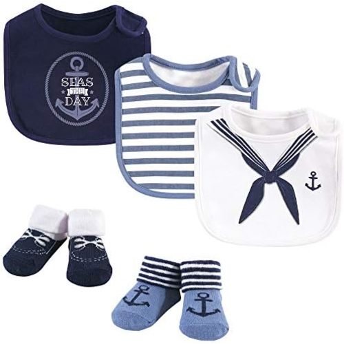 Little Treasure Unisex BabyCotton Bib and Sock Set
