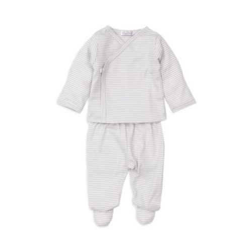 Unisex Cotton Striped Shirt and Footed Pants Set - Baby
