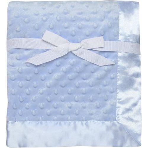 Baby Starters Textured Dot Blanket with Satin Trim, Blue 30" x 40"