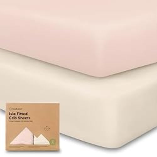 2-Pack Crib Sheets for Boys,Girls - Viscose Derived from Bamboo Fitted Crib Sheet, Organic Baby Crib Sheets, Crib Mattress Sheet,Toddler Bed Sheets,Baby Sheets for Crib Fitted Sheets(Cameo)