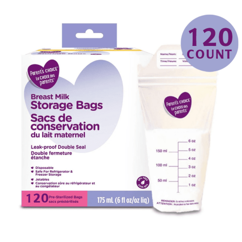 Parent’s Choice Breast Milk Storage Bags, 120 x 175 mL - Walmart.ca
