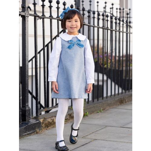 Trotters London Herringbone Georgina Bow Dress (2 Years)