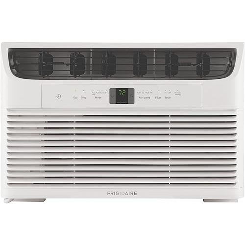 Frigidaire 6,000 BTU Window Air Conditioner with Remote Control, Cools Up to 250 Sq. Ft., Quiet Operation, Eco Mode, 3 Fan Speeds, Auto Restart, White