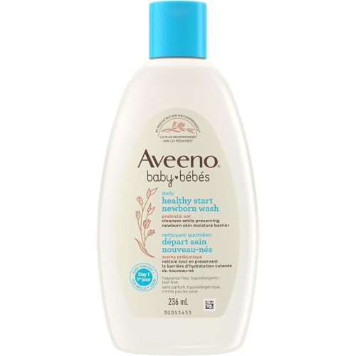 Aveeno Baby Daily Healthy Start Newborn Wash, Oat, Paraben-Free, Body Wash, Cleanser, Delicate Skin, Fragrance Free, 236-mL