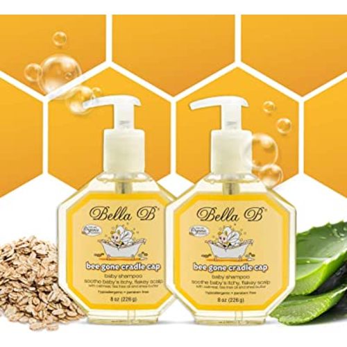 Bella B Bee Gone Cradle Cap Baby Shampoo (2-Pack), Treatment for Cradle Cap and Dry Scalp